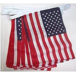 AZ FLAG - United States Bunting Flag - 20 Ft Garland with 20 Small American Flags 8'' x 6'' - 100% Polyester String Pennant - 6 meters