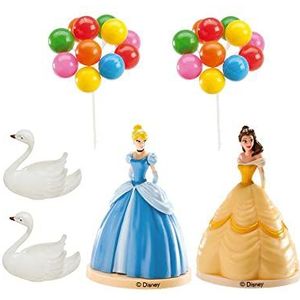 dekora 350091 Disney Prinsessen-taartdecoratieset, meerkleurig, 8,5 cm