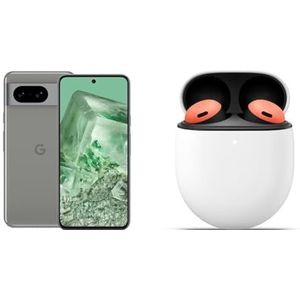 Google Pixel 8 5G (EU/UK model) Dual SIM (Nano-SIM, eSIM) | 6,2 inch Android GSM Smartphone - Internationale versie (Hazel, 256 GB + 8 GB RAM) & Google Pixel Buds Pro - Wireless Earphones Coral