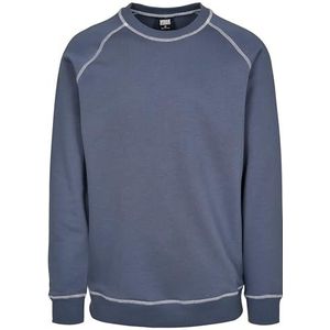 Urban Classics Heren Contrast Stitching Crew Sweatshirt, Vintage blauw, S