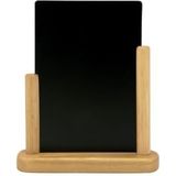 Securit Tafelkrijtbord Elegant, tafelstandaard met dubbelzijdig tafeloppervlak met houten sokkel in U-vorm, met een witte krijtstift, ca. 23 x 20 cm groot, zwart
