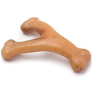 Benebone Duurzaam Wishbone Dog Chew Toy voor agressieve kauwers, echte kip, klein, gemaakt in de VS.