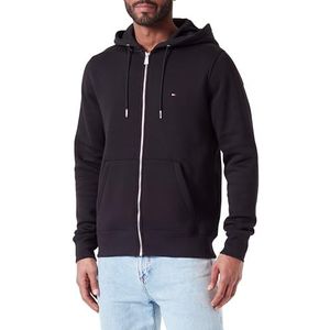 Tommy Hilfiger Heren klassieke vlag rits door hoody Throughs, Zwart, M