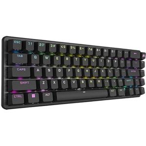 Corsair K65 PRO MINI RGB 65% optisch-mechanisch bekabeld gaming-toetsenbord - OPX-schakelaars - PBT dubbelschot toetsdoppen - iCUE-compatibel - QWERTY UK lay-out - zwart
