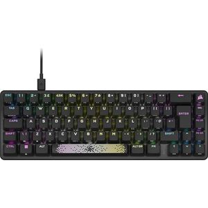 CORSAIR K65 PRO MINI RGB 65% optisch-mechanisch bekabeld gamingtoetsenbord - OPX lineaire schakelaars - PBT double-shot toetsdoppen - iCUE-compatibel - pc, PS5, PS4, Xbox - QWERTY UK - zwart