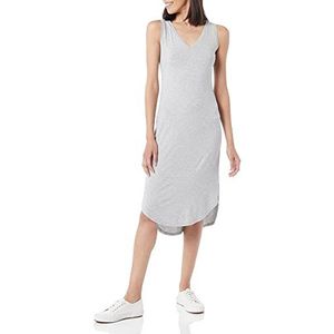 Amazon Essentials Dames Jersey Regular-Fit Mouwloze v-hals Midi Jurk (voorheen Daily Ritual), lichtgrijs Heather, XS