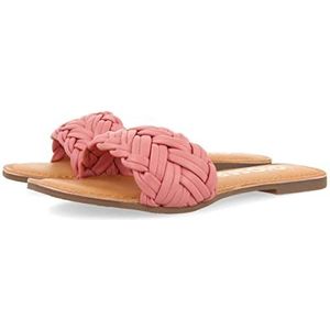 GIOSEPPO Platte sandalen met gevlochten schep, zwart, Roze, 36 EU