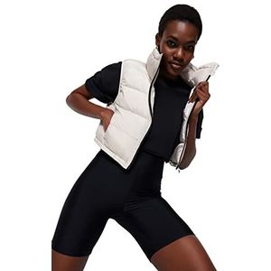 TRENDYOL Reverskraag voor dames, effen, regular vest, sweater, grijs, L, grijs, L