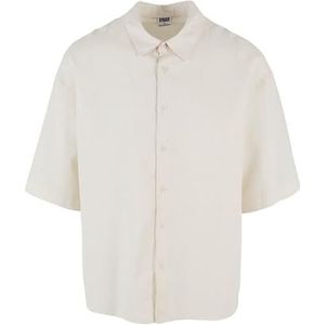 Urban Classics Heren overhemd Boxy Cotton Linnen Shirt whitesand 4XL, witzand., 4XL