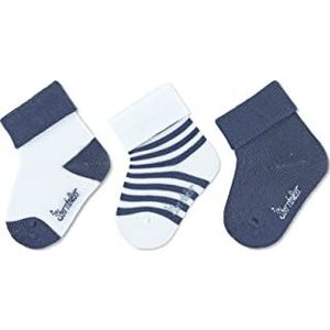 Sterntaler Uniseks kinderen baby 3-pack bamboe sokken, blauw, normaal, blauw