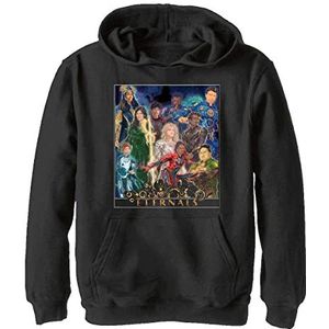 Marvel Eternals Hoodie voor jongens met gouden rand en poster, zwart, S, zwart, S, zwart, S