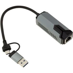 KALEA-INFORMATIQUE USB 3, 3.1 of 3.2 A of C-kabel naar RJ45 LAN 5G-netwerk met Realtek RTL8157-chipset Compatibel met 10 100 1000 1 2,5 5 Gigabit Ethernet