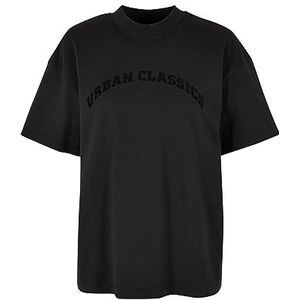 Urban Classics Oversized Flock Tee T-shirt voor dames, zwart, 3XL