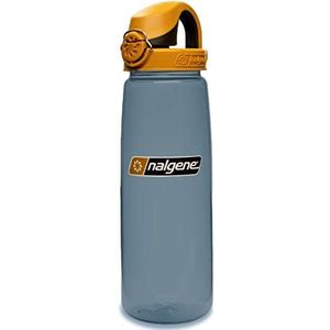 Nalgene Sustain Tritan BPA-vrij op de vlieg waterfles gemaakt van materiaal afgeleid van 50% plastic afval, 24oz, neushoorn met bruin/zwart