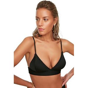Trendyol Dames Getextureerde Driehoek Bikini Top, Zwart, 34