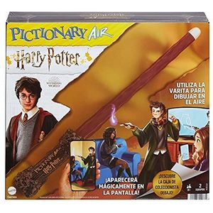 Mattel Games Pictionary Air Harry Potter, zie wat je op het scherm tekent, met toverstaf in de lucht, bordspel voor kinderen + 8 jaar (Mattel HDC62)