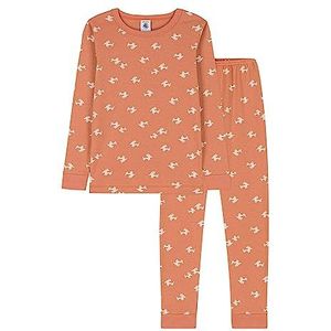 Petit Bateau Pyjama voor meisjes, Sienna roze/wit Avalanche, 3 Jaren