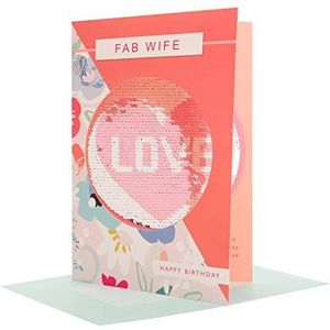 Hallmark Omkeerbare Pailletten Vrouw Verjaardagskaart 'Liefde' - Medium