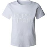 Pepe Jeans - T-shirt ARIA - Kleur White - Materiaal Katoen - Met Pailletten