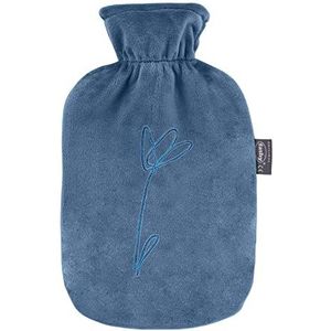 Fashy Warmwaterkruik met geborduurde pluche overtrek Nederlandse iris