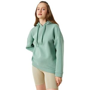 Koton Basic sweatshirt met capuchon voor dames, Mint (Mnt), M