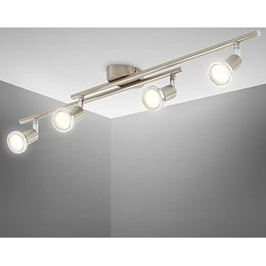 B.K.Licht I Plafondspots I met 4 lichts I GU10 fitting I railverlichting I opbouwspots I incl. 4x GU10 I 3.000K spotjes I 250Lm spots