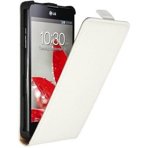 Mumbi Flip Case compatibel met LG E975 Optimus G, wit