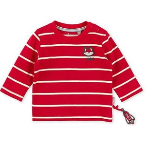 Sigikid Baby-jongens shirt met lange mouwen van biologisch katoen T-shirt, rood-wit/geringeld, 68