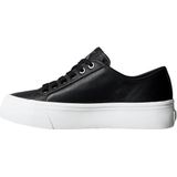 Calvin Klein - VULC FLATF LACE UP LTH CK - Plateausneakers - Zwart/wit