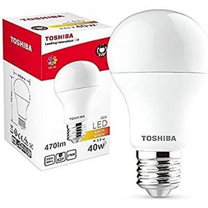 Toshiba LED-lamp A60 5,5W (40W) 470lm 2700K 80Ra ND E27, plastic, 40 W, wit, 60 x 60 x 112 cm