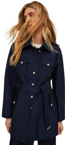 Motivi, Dames, Mantels, Blauw, Maat: 2XS Katoen,