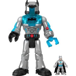 Fisher-Price Imaginext DC Super Friends Batman speelgoed, robot van ca. 30 cm met licht, geluid en Insider figuur, Defender grijs, HMK88
