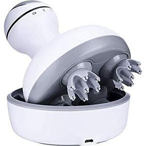 Haofy Elektrisch hoofdmassageapparaat, draagbaar, handmassageapparaat met 4 modi, USB-oplaadbaar, draagbaar handmassageapparaat voor het masseren van hoofd, schouders, hals, armen, benen, gezicht en