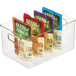 iDesign RPET Linus Pantry Binz 11,25 x 8 x 6 doorzichtige bak, keuken opbergdoos