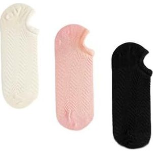 Koton Dames 3-Pack Basic Bootie Sokken Set Tissued, Ecru(002), One Size, ECRU(002), Eén Maat
