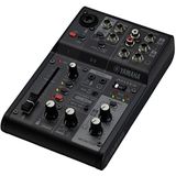 Yamaha AG03MK2 3-kanaals mixer voor livestreaming in zwart, met USB audio-interface, voor Windows, Mac, iOS en Android