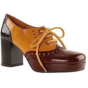 Chie Mihara Dames OKERU36 Oxford, bruin, geel, zwart, 36 EU, Bruin Geel Zwart, 36 EU