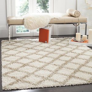 SAFAVIEH Dallas Shag Collection SGD258B hekwerk, 91 x 152 cm, ivoor/beige