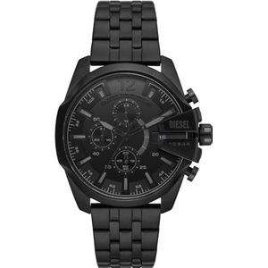 Diesel Reloj para hombre Baby Chief, movimiento de cuarzo, caja de acero inoxidable negro de 48 mm con correa de acero inoxidable, DZ4617