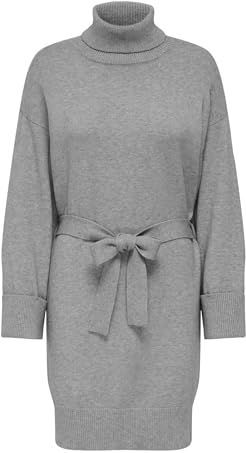 Onlmonica - Midi-jurk - Gebreide Jurk - Rolkraag - Lange Mouwen