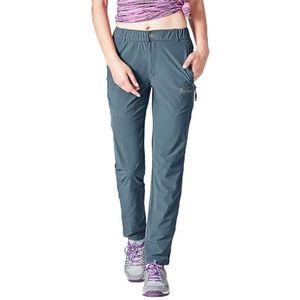 donhobo Outdoor wandelbroek voor dames, Quick Dry campingbroek, ultralichte slijtvaste uv-bescherming, ademend, trekkingbroek, functionele broek, grijs/blauw, XXL
