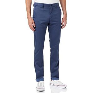 Tommy Hilfiger Chino-broek voor heren, Bleecker Printed Structure met Stretch, Vervagen indigo, 40W x 28L
