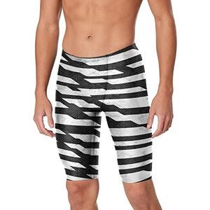 Speedo Endurance+ Jammer-badpak met teamprint, slip voor heren, Contort Speedo zwart/wit, 22