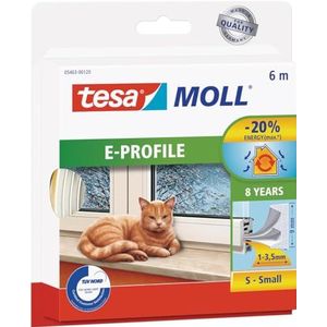 Tesa Moll Classic tochtstrip E-profiel, 6 m, wit