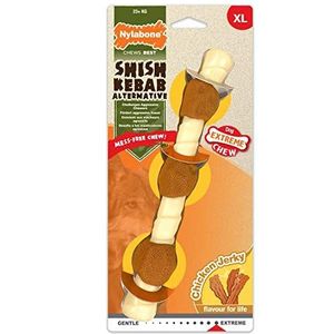 Nylabone Extreem taai hondenkauwspeelgoed, shish kebab, kip jerky smaak, rommelvrij, X-Large, voor honden van meer dan 23 kg - XL