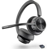 Poly - Voyager 4320 UC draadloze headset (Plantronics) - hoofdtelefoon met Boom Mic - Sluit aan op PC/Mac via USB-C Bluetooth-adapter, mobiele telefoon via Bluetooth - Werkt met teams, zoom & meer