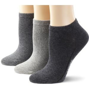 Camano Enkelsokken voor heren (verpakking van 3), Grijs/Wit/Zwart, 35.5-38 EU
