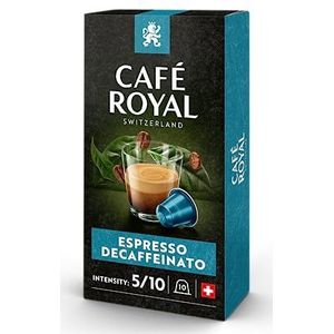 Café Royal Espresso Decaffeinato 100 Capsules voor Nespresso-koffiemachine - 5/10 intensiteit - UTZ-gecertificeerde aluminium koffiecapsules