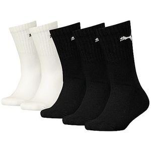 PUMA PUMA Sport Kids' Socks voor kinderen, uniseks, 5 stuks, zwart/wit, 27-30