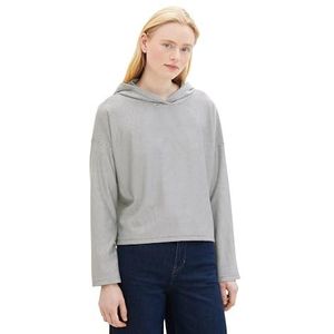 TOM TAILOR Denim T-shirt met lange mouwen voor dames, 34744 - Small Navy White Streep, M